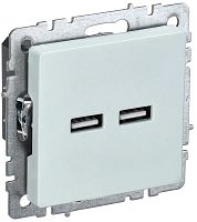 Розетка USB тип A+A без рамки IEK Brite РЮ10-1-БрЖ 2-м. 3100мА жемчуг картинка